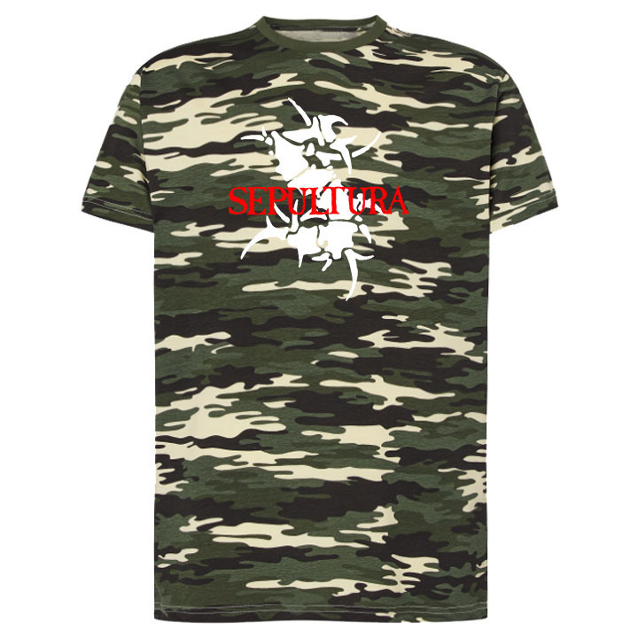 Camiseta de camuflaje corta hombre - Sepultura - 90´S (030)