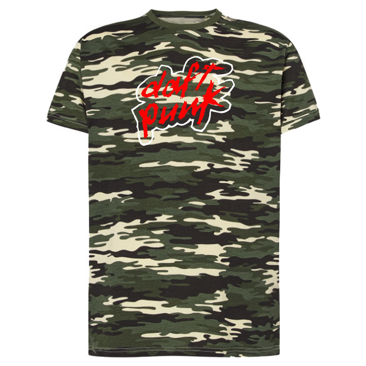 Camiseta de camuflaje corta hombre - Daft Punk (1002)